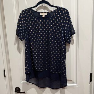 Navy Polka Dot Blouse